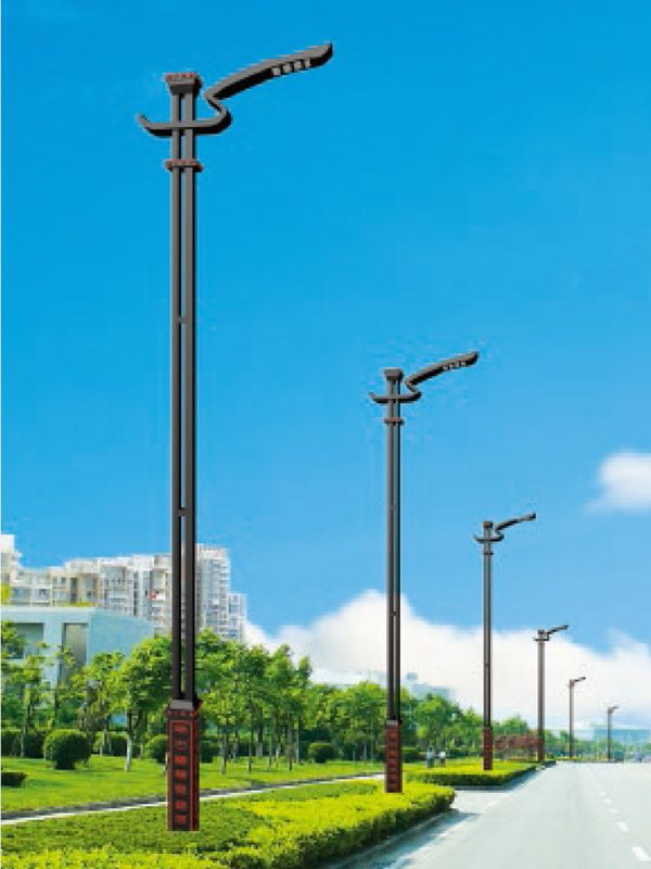 塑造灯光魅力空间：10M，12米特色景观道路LED单臂市电路灯杆 - 江苏丰泽照明电器有限公司